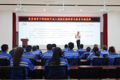 蜀能礦產(chǎn)磷酸鐵鋰廠開展深入貫徹中央八項規(guī)定精神學(xué)習教育專題黨課